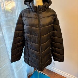 Charter Club Women's Black Hooded Puffer Jacket - packable, NWT